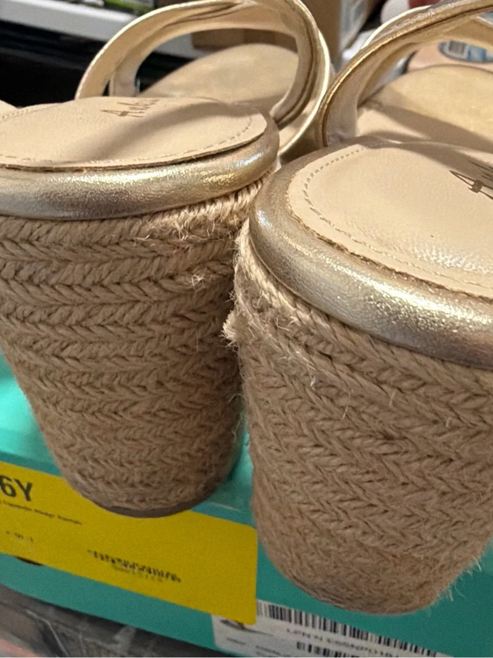 Ankis Wedge Sandals Gold Espadrille Wedge Sandals Size 11